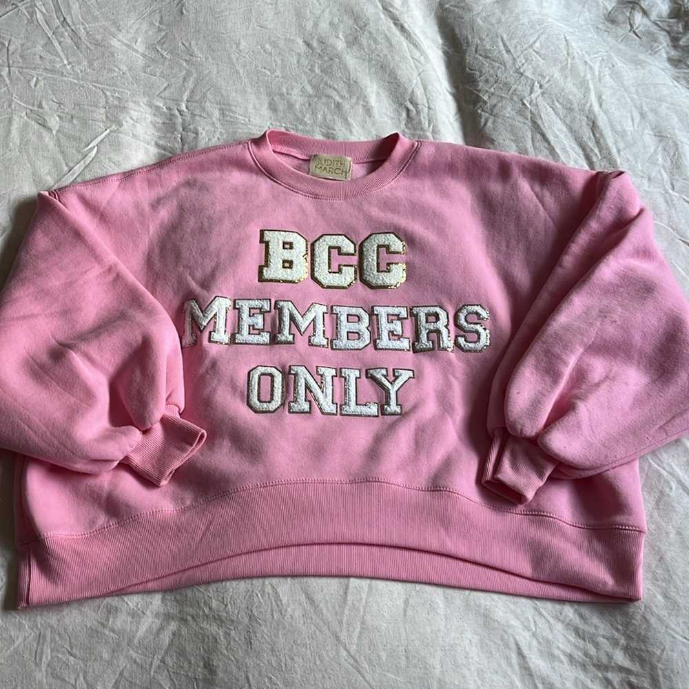 Judith March Women Pullover Sweatshirt Pink Oversized BCC MEMBERS ONLY G…